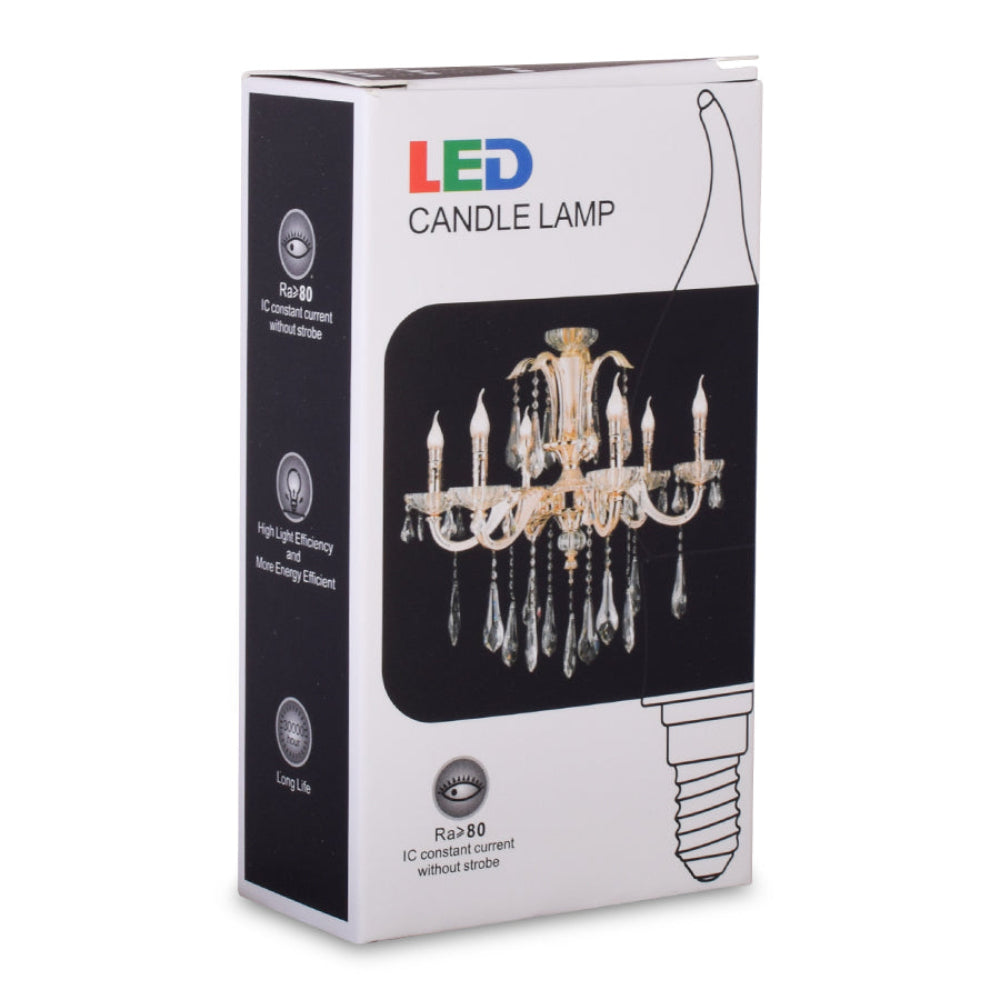 Flame Tip LED Bulb 6 Watt Warm White E14 (Pack of 2)