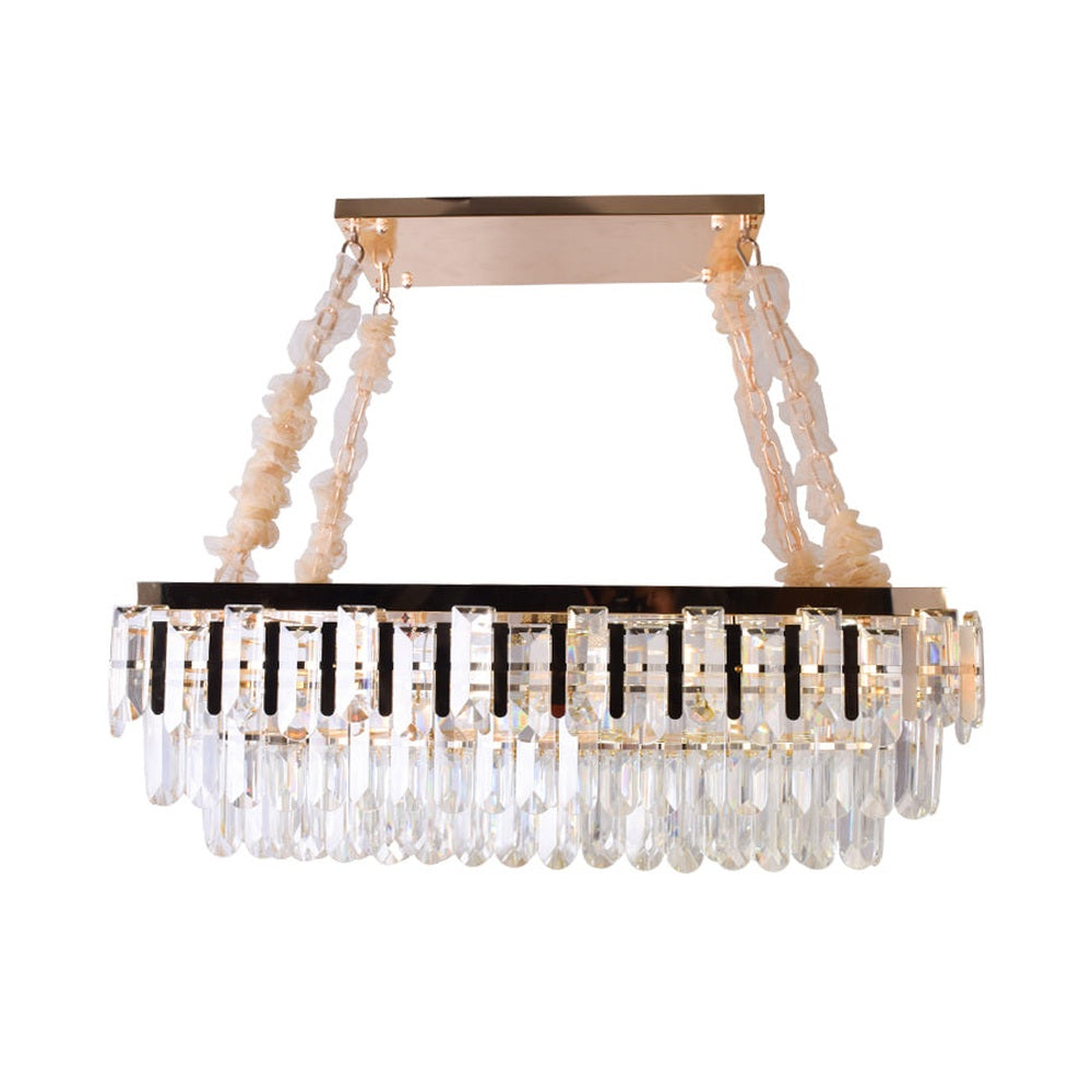 Jolie Sparkling Crystals Rectangle LED Chandelier