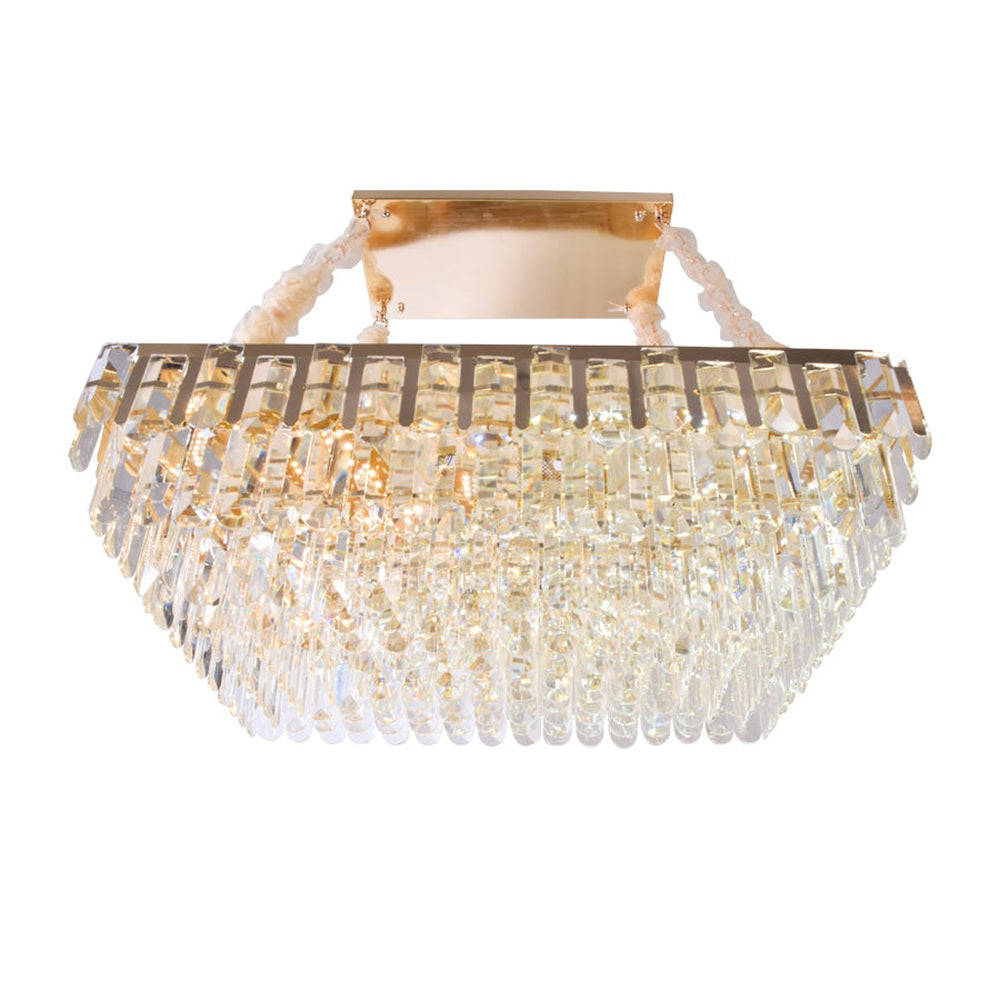 Jolie Sparkling Crystals Rectangle LED Chandelier