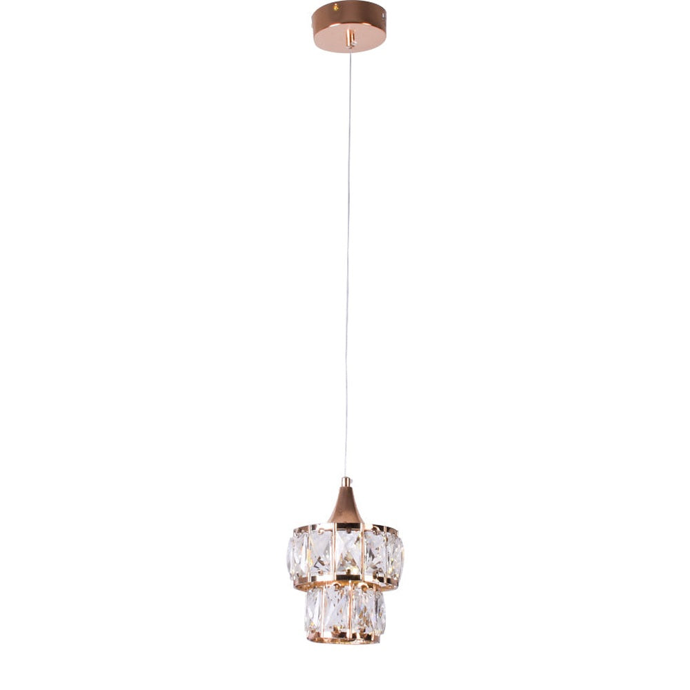 Sleek Harmony Crystals LED Pendant Light