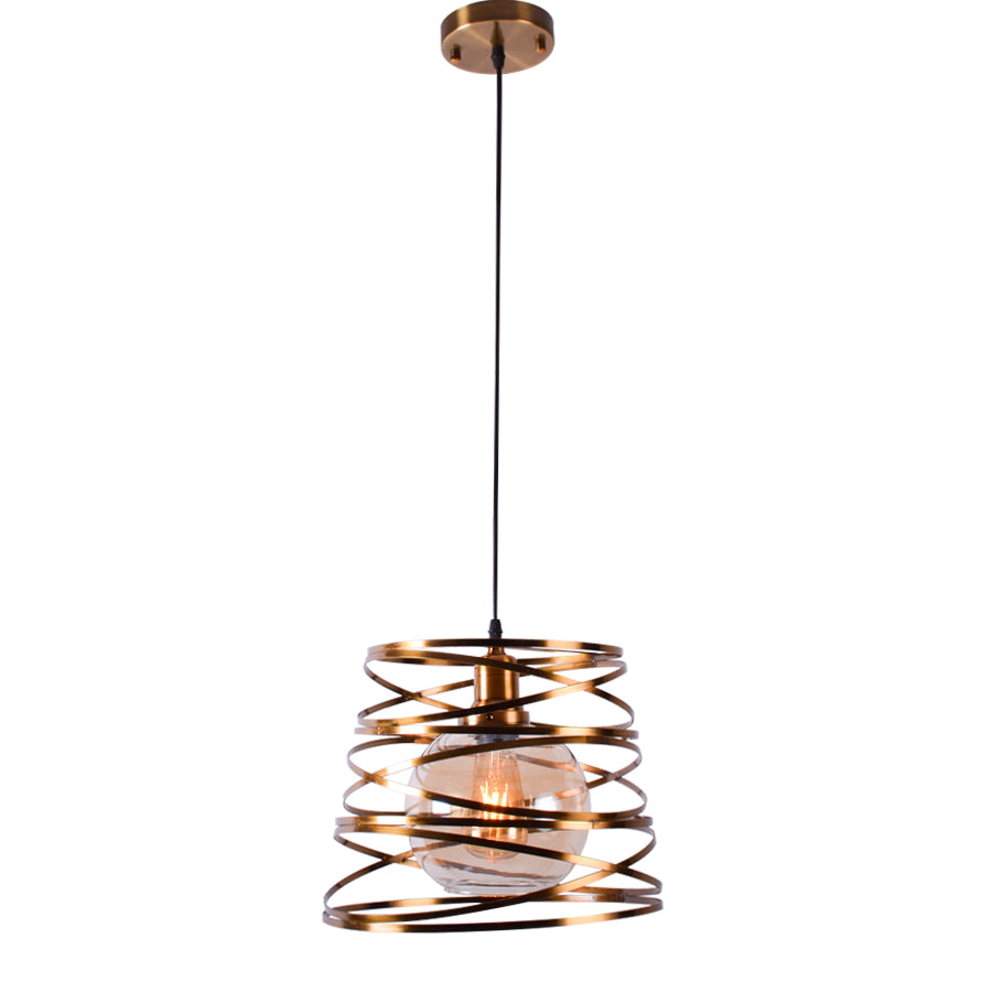 Swirling Metal Straps Pendant Light