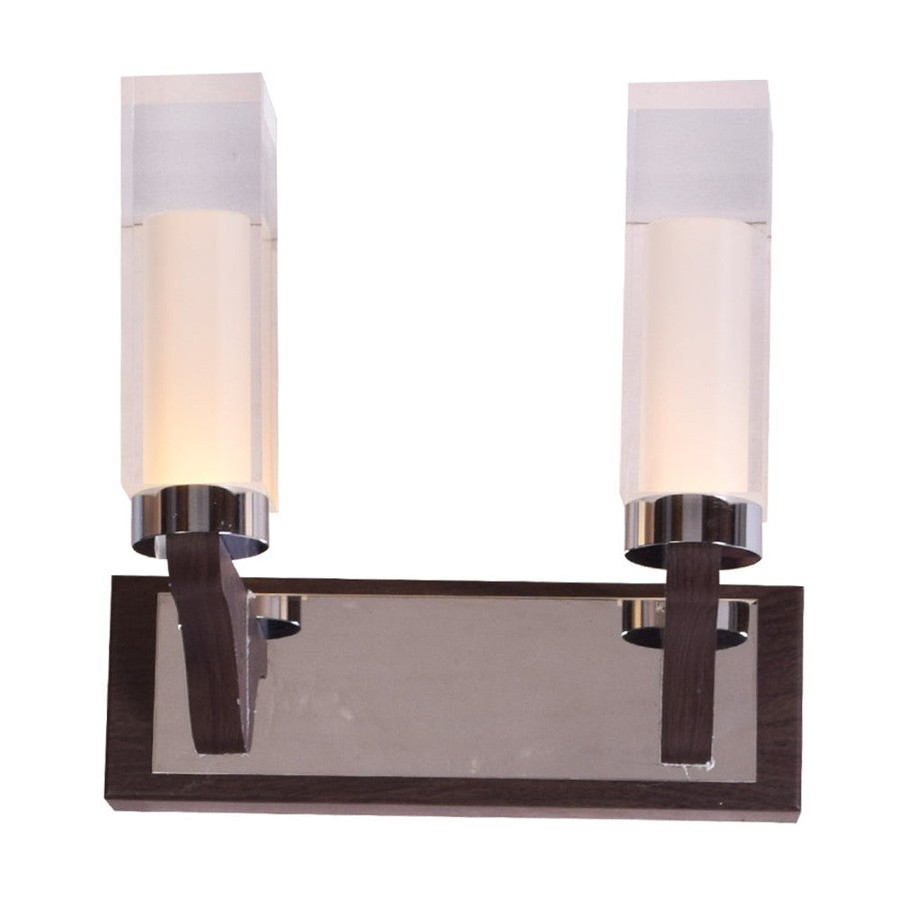 Brown Wood LED Wall Light