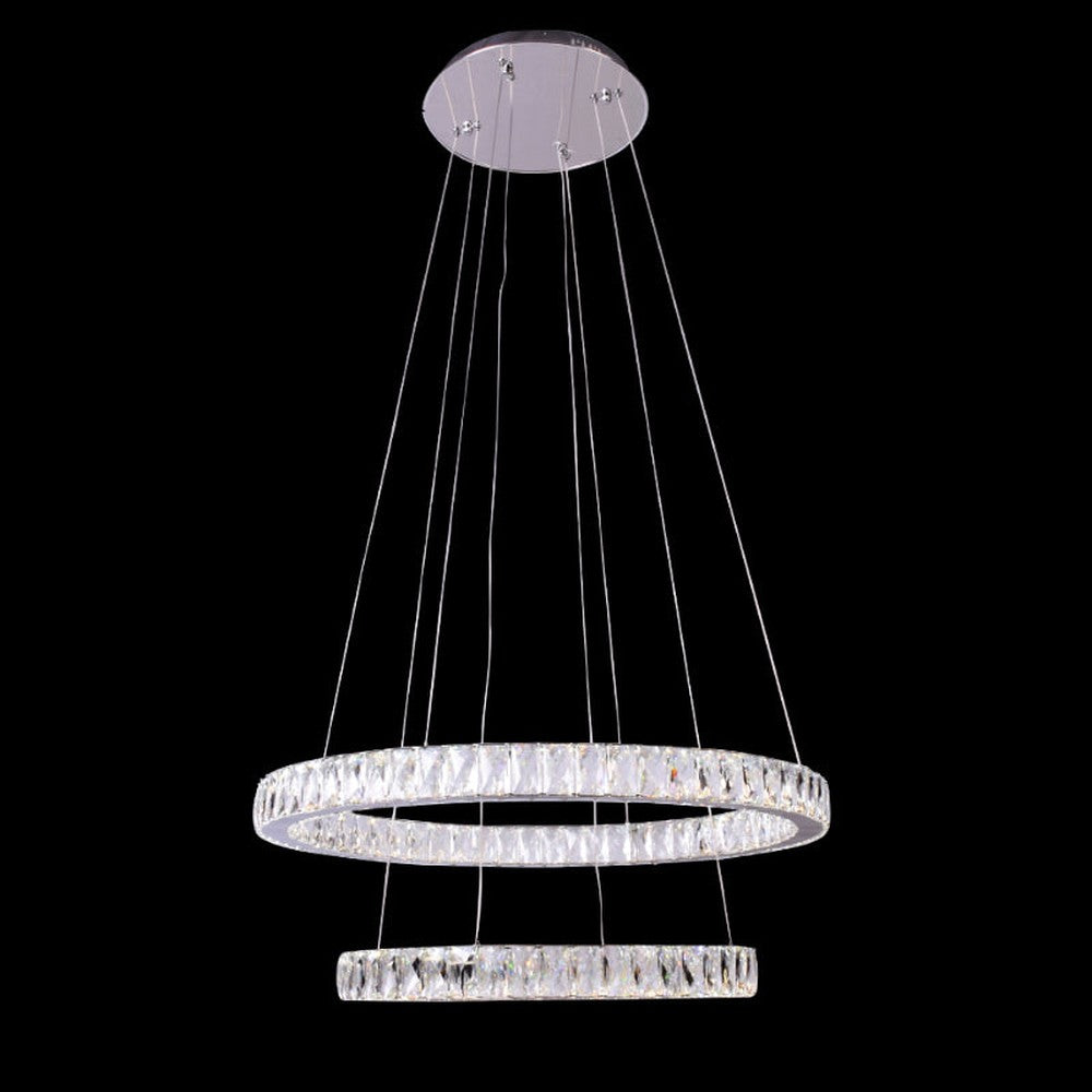 House of Rings LED 2 Ring Chandelier, Small Ceiling Plate