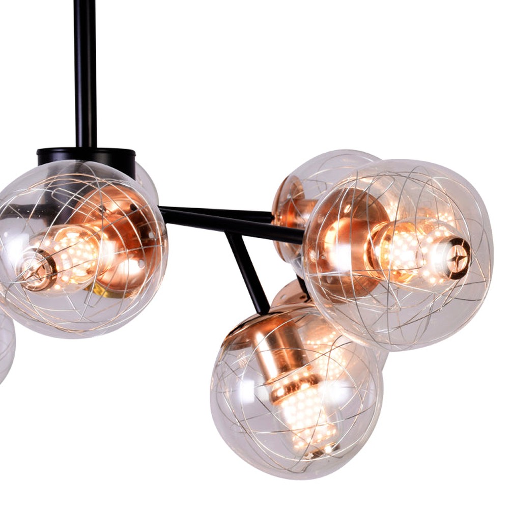 Modern 9 Globe with String Chandelier