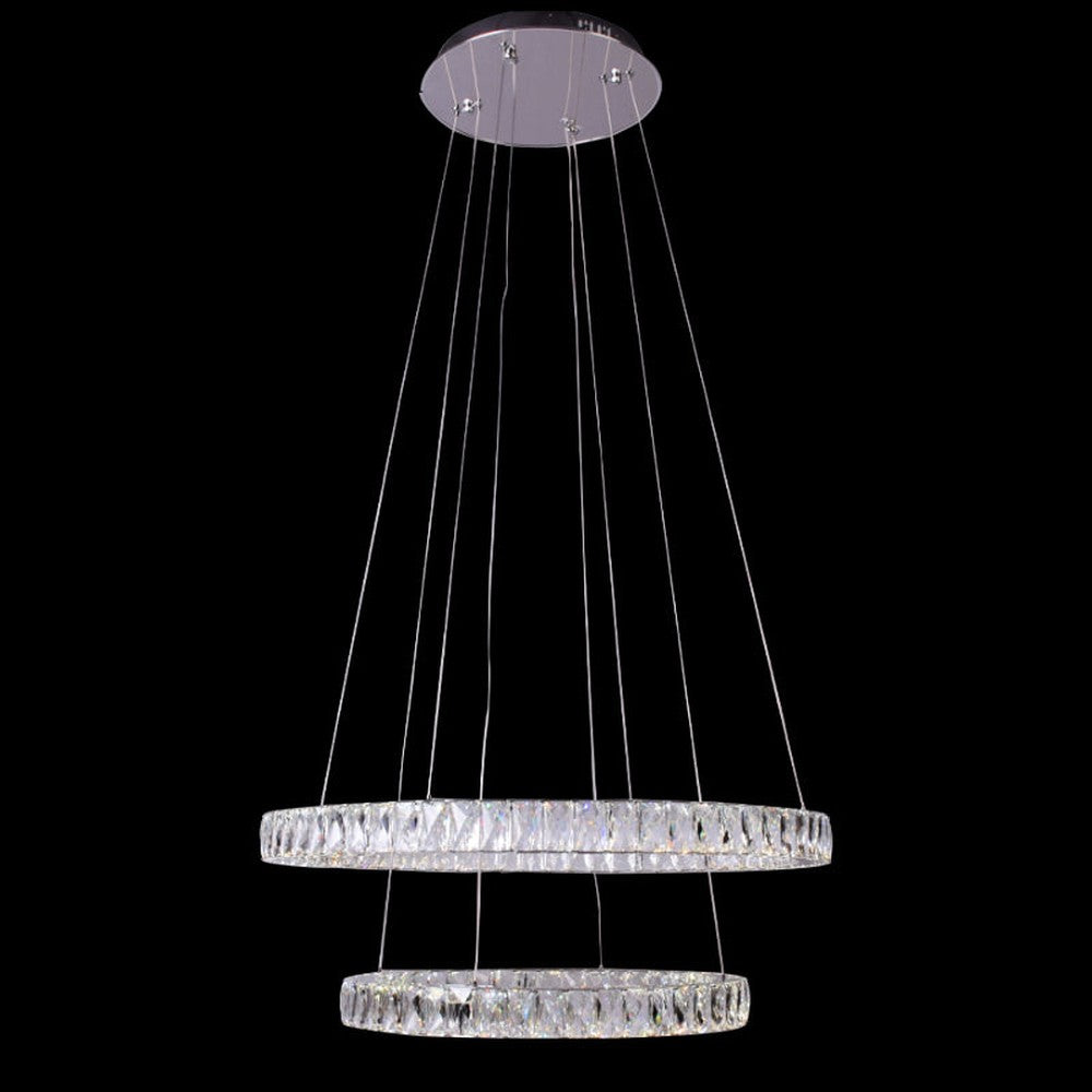 House of Rings LED 2 Ring Chandelier, Small Ceiling Plate