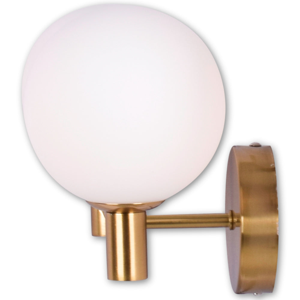 Modern Milky Globe Wall Light - 2 Light