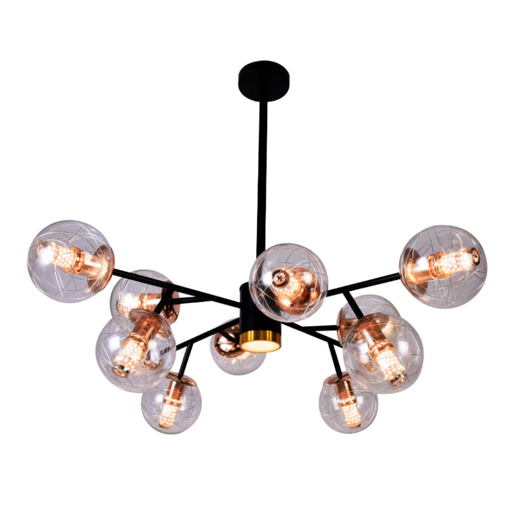 Modern 9 Globe with String Chandelier