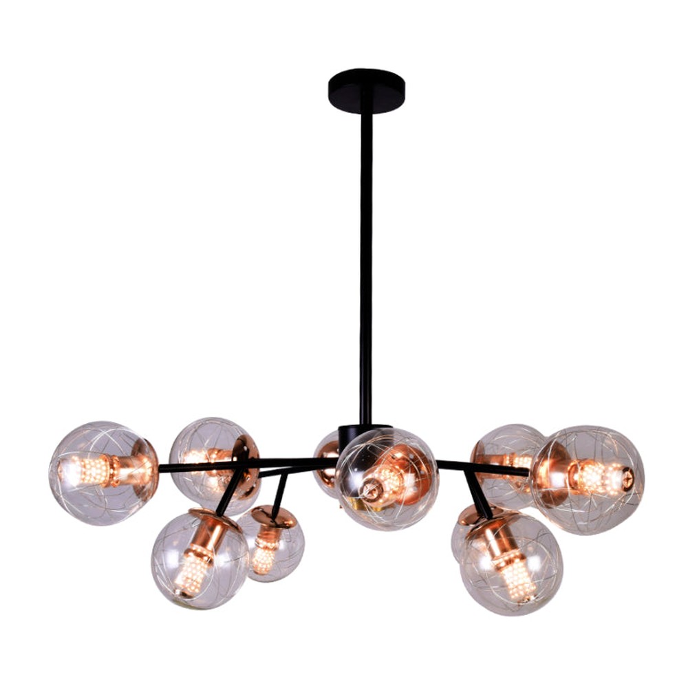 Modern 9 Globe with String Chandelier