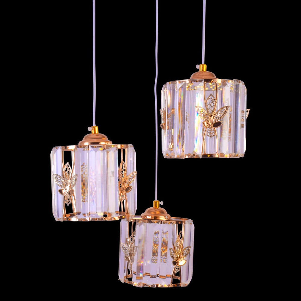 Butterfly Crystals Set of 3 Hanging Light