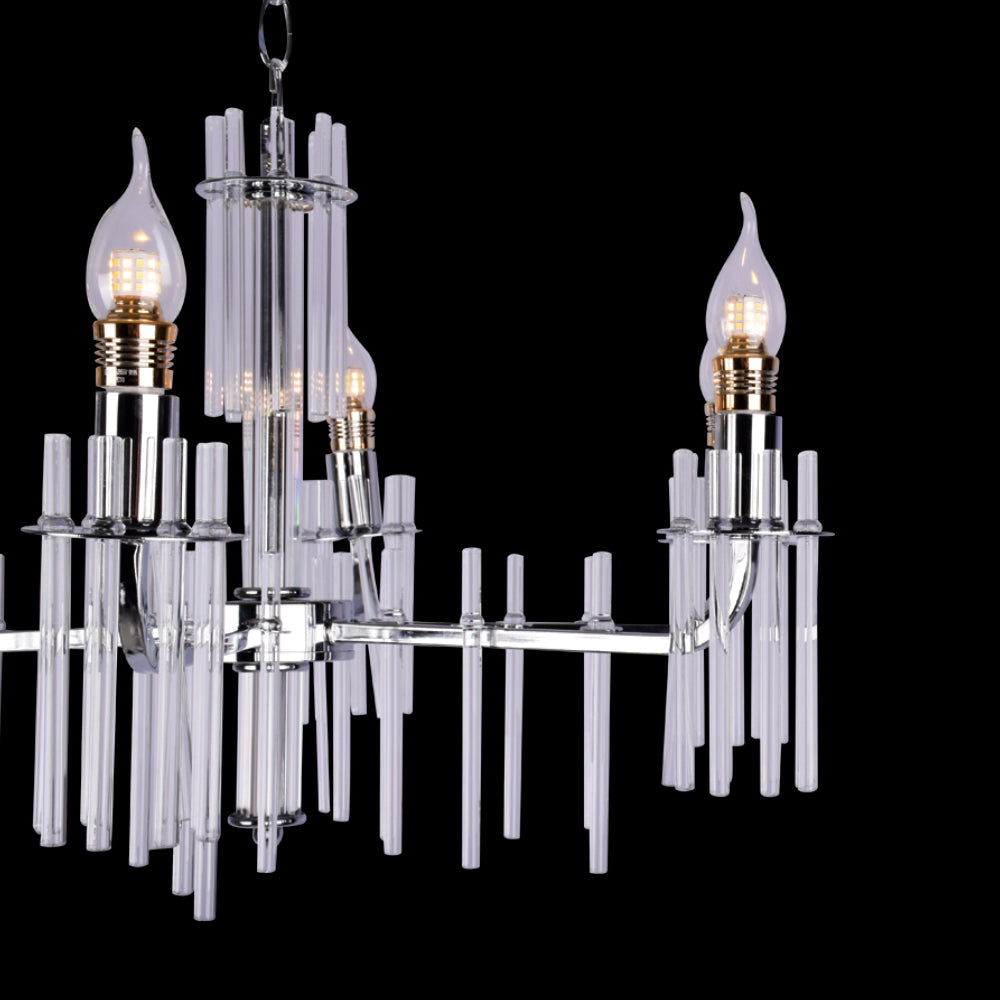 Icicle Chandelier 6 Arms (Silver)