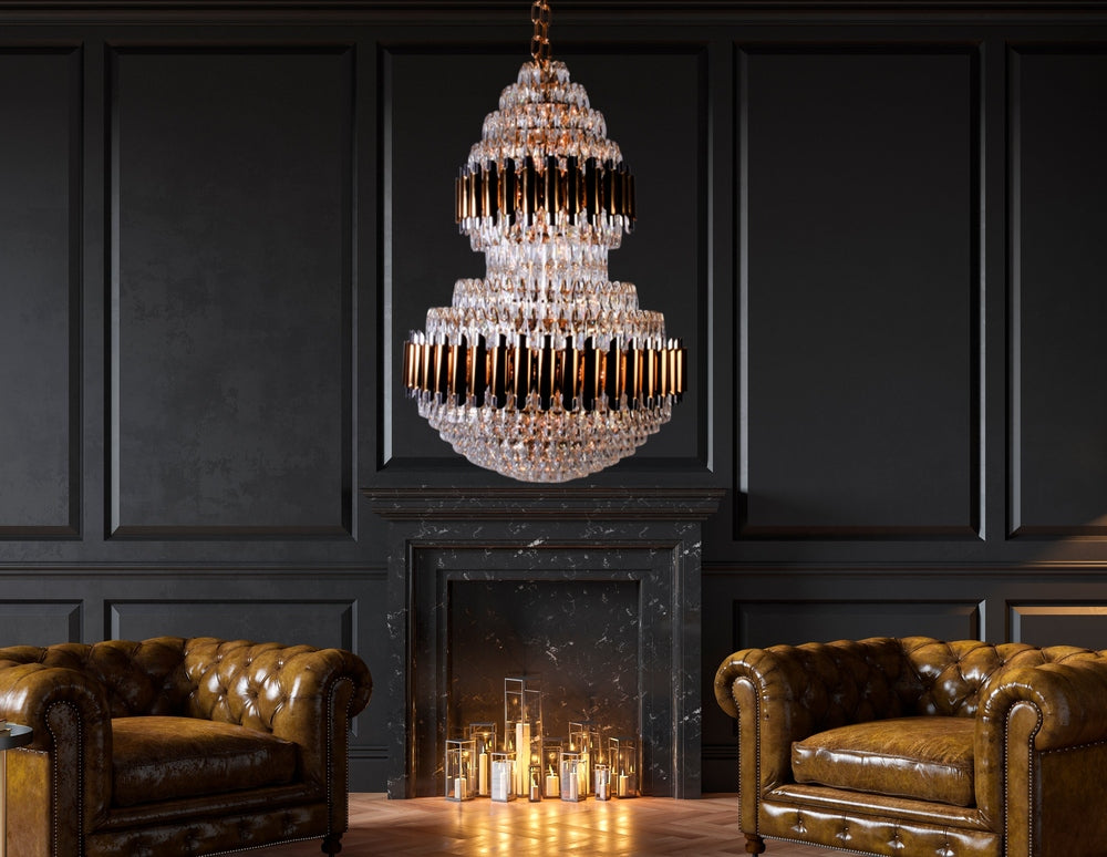Double Height Crystal Chandelier, 800 mm