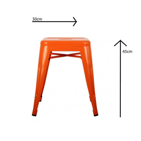 Metal Stool 45 cm, Orange-Starry Night