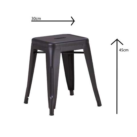 Metal Stool 45 cm, Black-Starry Night