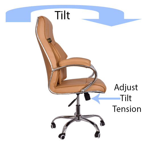 High-Back Light Brown Executive Office Chair with Armrest-Starry Night